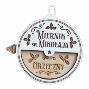 Drewniany miernik św. Mikolaja dekoracja Grzeczny Niegrzeczny